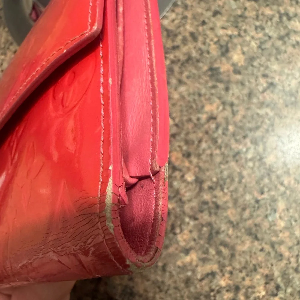 Louis Vuitton red and pink long Wallet